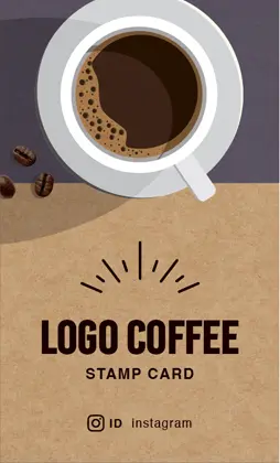 背景がナチュラルな古紙やヴィンテージ生地のカフェ喫茶店のおしゃれなカフェポイントカードCSC-501P