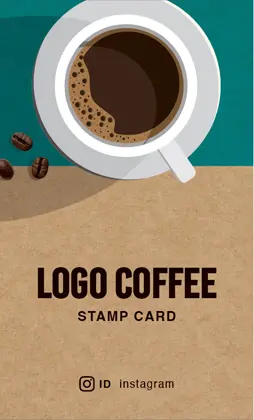 背景がナチュラルな古紙やヴィンテージ生地のカフェ喫茶店のおしゃれなカフェポイントカードCSC-501F